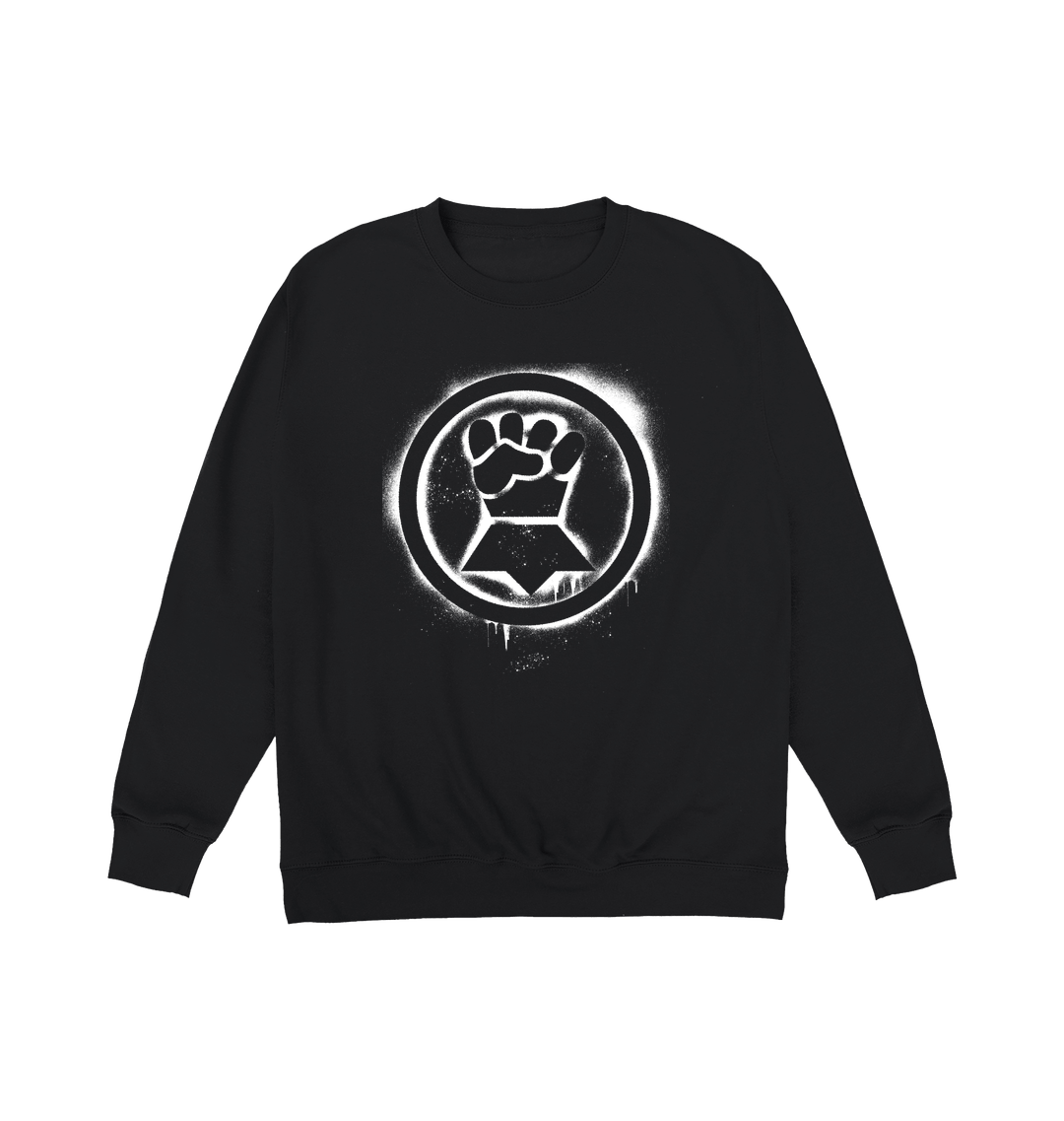 Deep Black Printed Sweater